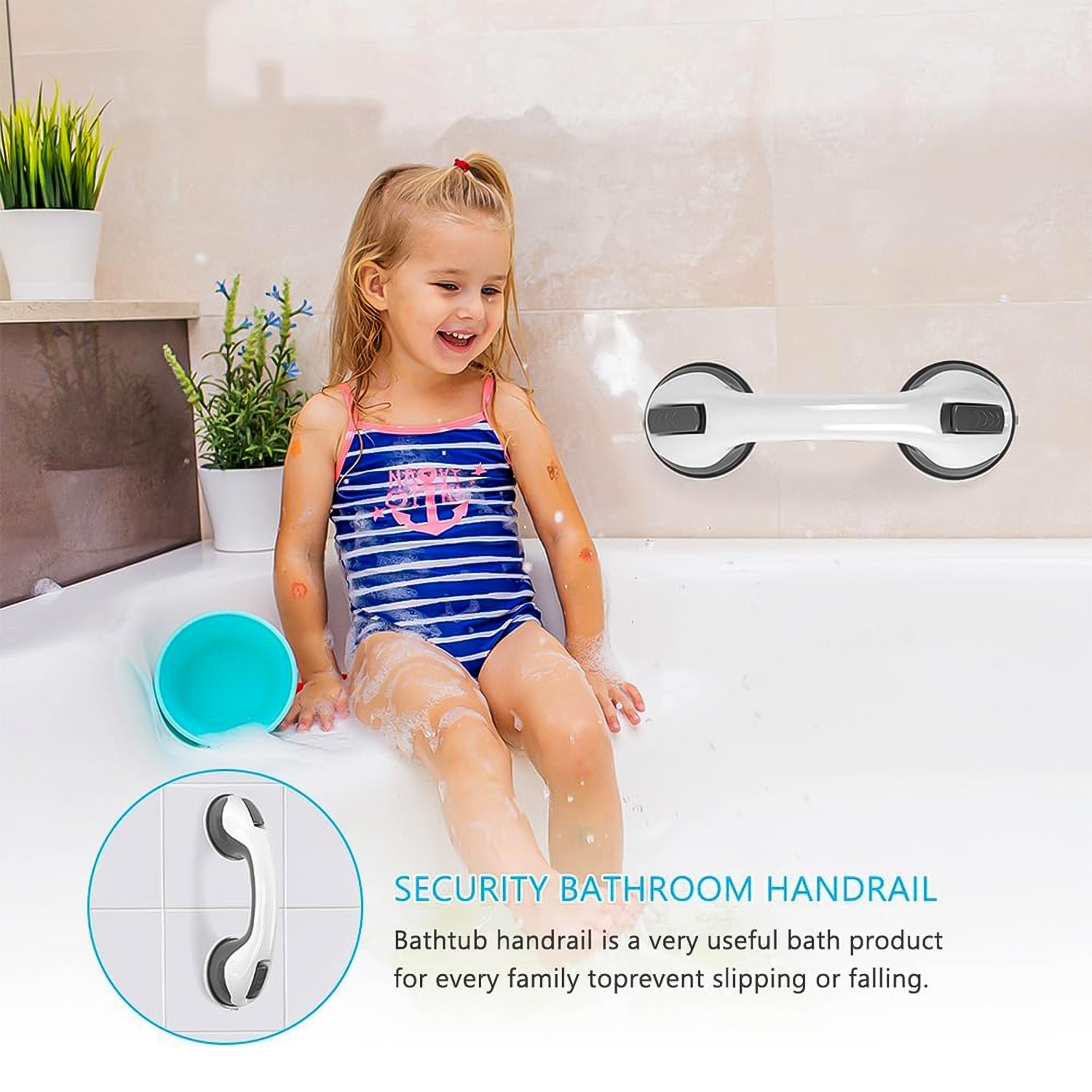 Suction Grab Bar Handle for Bathroom Safety (1 Pc) Suction Grab Bar Handle for Bathroom Safety (1 Pc)